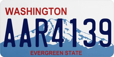 WA license plate AAR4139