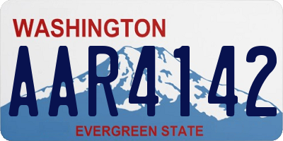 WA license plate AAR4142