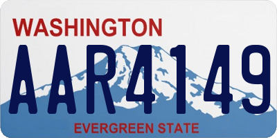 WA license plate AAR4149