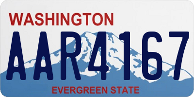 WA license plate AAR4167