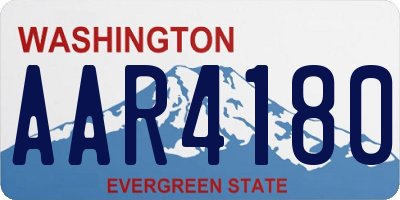 WA license plate AAR4180