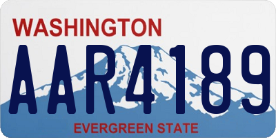 WA license plate AAR4189