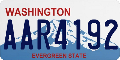 WA license plate AAR4192