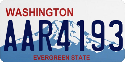 WA license plate AAR4193