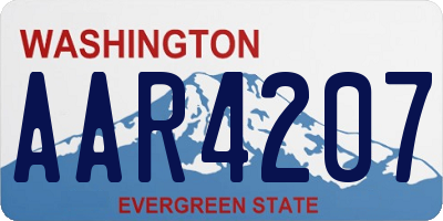 WA license plate AAR4207