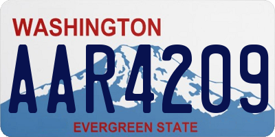 WA license plate AAR4209