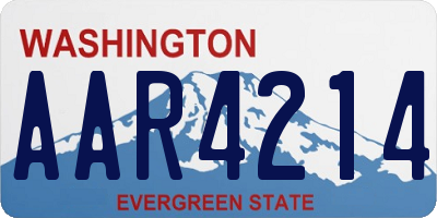 WA license plate AAR4214