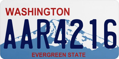 WA license plate AAR4216
