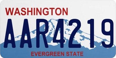 WA license plate AAR4219