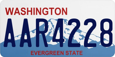 WA license plate AAR4228