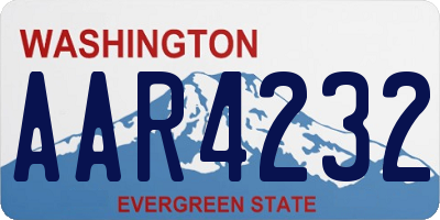 WA license plate AAR4232