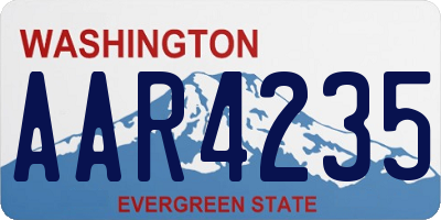 WA license plate AAR4235