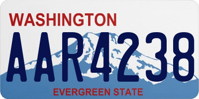 WA license plate AAR4238
