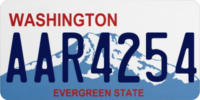 WA license plate AAR4254