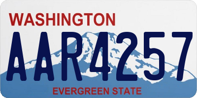 WA license plate AAR4257