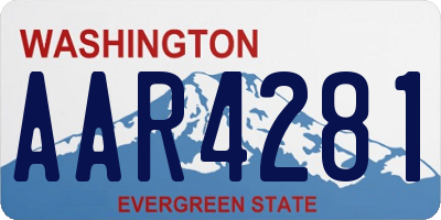 WA license plate AAR4281