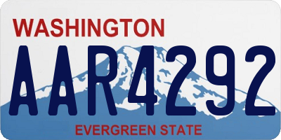 WA license plate AAR4292