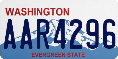 WA license plate AAR4296