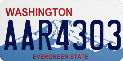 WA license plate AAR4303