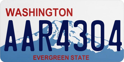 WA license plate AAR4304