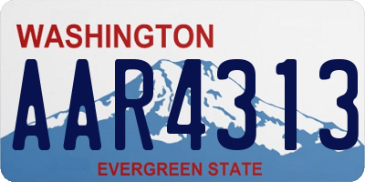 WA license plate AAR4313