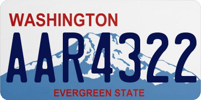 WA license plate AAR4322