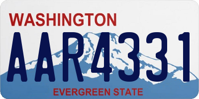 WA license plate AAR4331