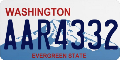 WA license plate AAR4332