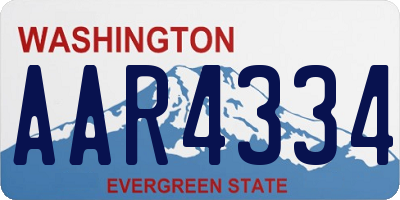 WA license plate AAR4334