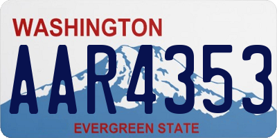 WA license plate AAR4353