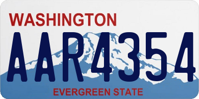 WA license plate AAR4354