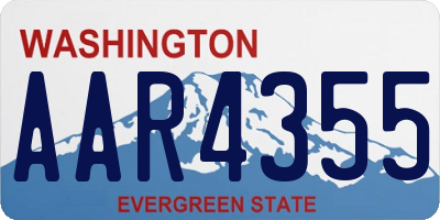 WA license plate AAR4355