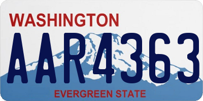 WA license plate AAR4363