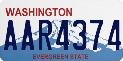 WA license plate AAR4374