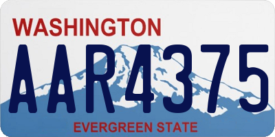 WA license plate AAR4375