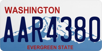 WA license plate AAR4380