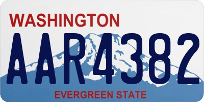 WA license plate AAR4382