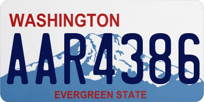 WA license plate AAR4386