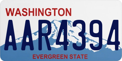 WA license plate AAR4394