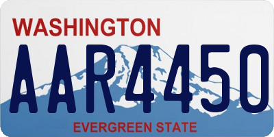 WA license plate AAR4450