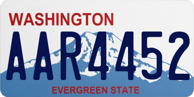 WA license plate AAR4452