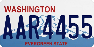 WA license plate AAR4455