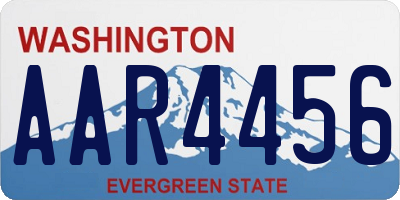 WA license plate AAR4456