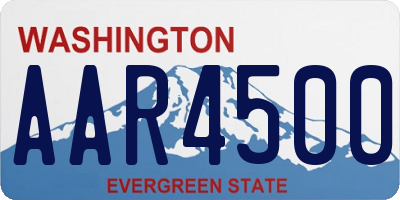 WA license plate AAR4500
