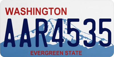 WA license plate AAR4535