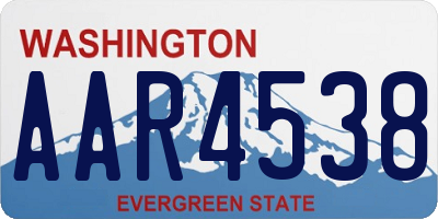 WA license plate AAR4538