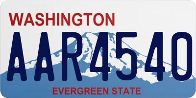 WA license plate AAR4540