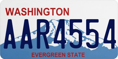 WA license plate AAR4554