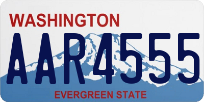 WA license plate AAR4555