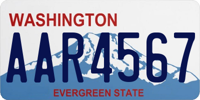WA license plate AAR4567